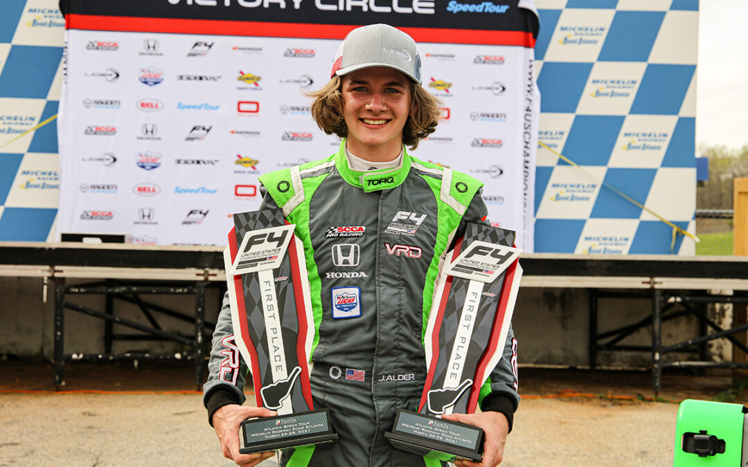 Double Victory and Triple Podium Performance for Jason Alder in F4 Debut